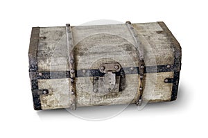 Old trunk isolated on white background