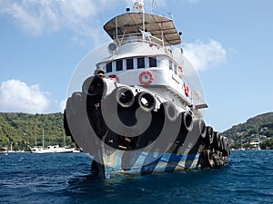 An old tug-boat in the windward islands.