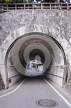 Old tunnel made from a rock