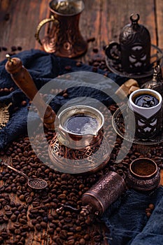Old Turkish coffee pot photo