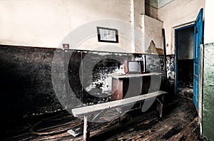 Old tv in abandoned room