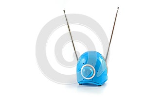 Old tv antenna over white