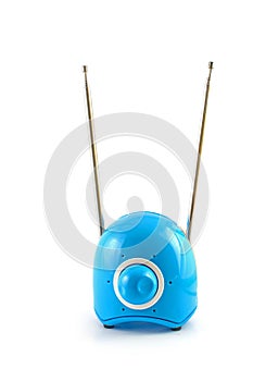 Old tv antenna over white