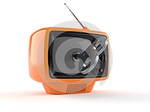 Old TV with clockwork key