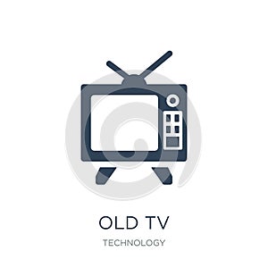 old tv icon in trendy design style. old tv icon isolated on white background. old tv vector icon simple and modern flat symbol for