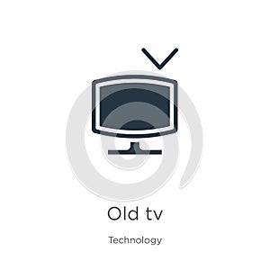 Old tv icon vector. Trendy flat old tv icon from technology collection isolated on white background. Vector illustration can be