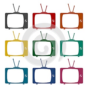 Old TV icons set