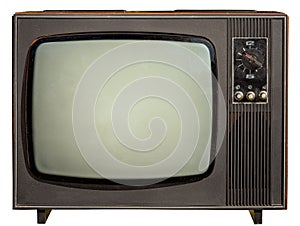 Old tv isolated on white photo
