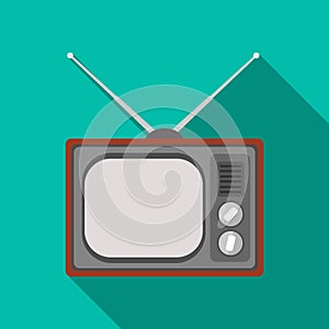 Old TV.Old age single icon in flat style vector symbol stock illustration web.