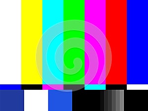 Old tv test screen. Retro no channel signal screensaver