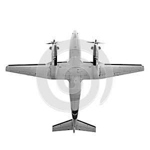Twin prop cargo plane isolated on white background photo