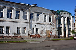 Old two story red brick house