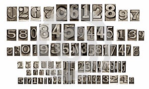 Old typeset numbers photo