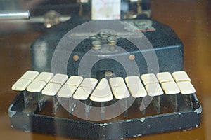 Old typewriter in antiquities, rare item
