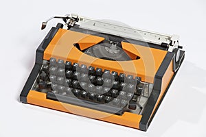 Old typewriter, blank sheet in a typewriter.