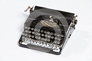Old typewriter, blank sheet in a typewriter.