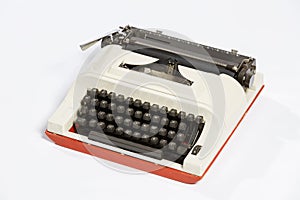 Old typewriter, blank sheet in a typewriter.