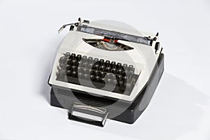 Old typewriter, blank sheet in a typewriter.