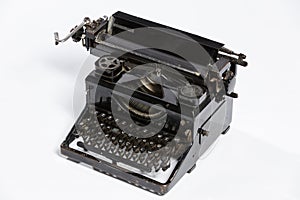 Old typewriter, blank sheet in a typewriter.