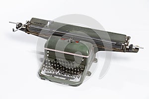 Old typewriter, blank sheet in a typewriter.