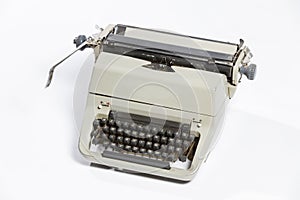 Old typewriter, blank sheet in a typewriter.