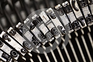 Old typewriter letters macro shot