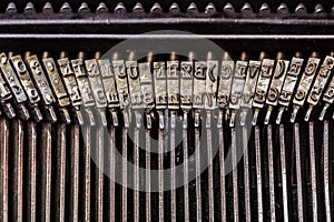 Old typewriter letters on type bar