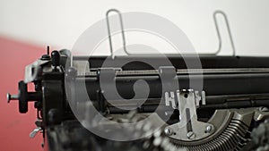 Old typewriter machine detail