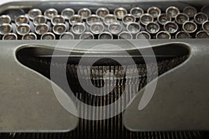 Old typewriter metal letters