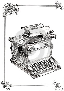 Old Typewriter with monograms