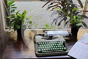 An old typewriter with paper, Ballad Estate, photo