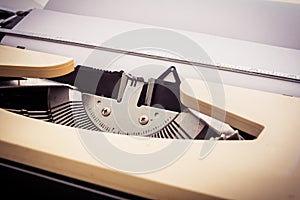 Old typewriter with paper