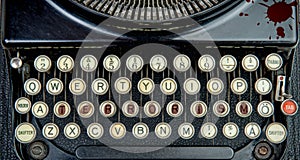 Old typewriter with terrorism