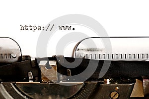 Old typewriter with text http