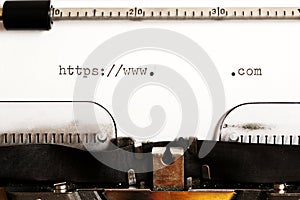 Old typewriter with text http