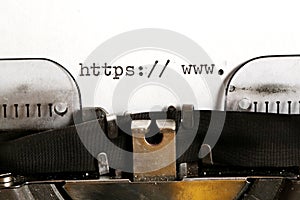 Old typewriter with text http
