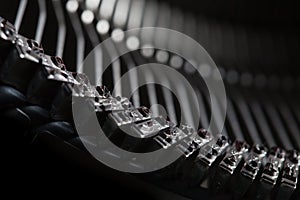 Old typewriter type bars