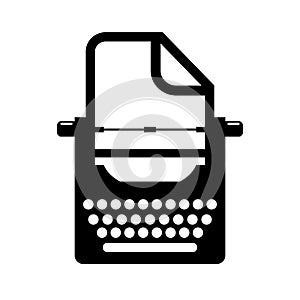 Old typewriter vector icon