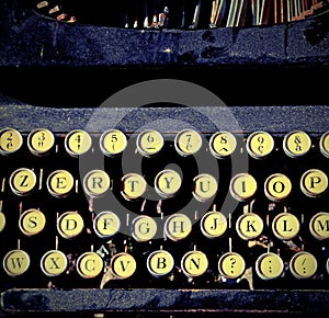 Old typewriter for writers with vintage effect