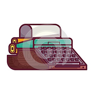 Old Typewriter or Writing Machine Icon