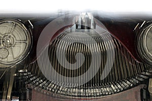 Old typewriting machine - blurred photo