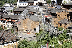 Old typical chinese traditional houses of anhui style, adobe rgb