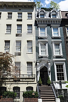 Old typical houses in New York City, USA