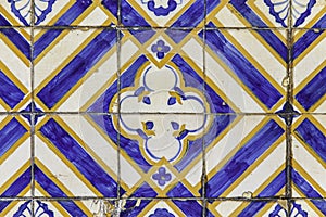 Old typical tiles of Lisbon in Portugal