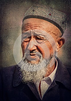 An old Uighur man