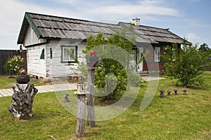 An old ukrainian house in an open-air museum.