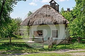 Old ukrainian house, Open-air Museum of Folk Architecture and Folkways of Ukraine in Pyrohiv Pirogovo village near Kiev, Ukraine