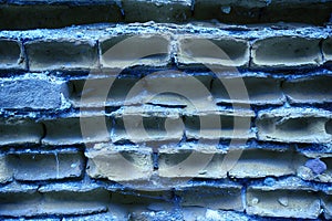 Old ultra blue brick wall, stone background or rock surface - good for web site or mobile devices