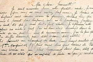 Old undefined handwritten text Used paper texture background