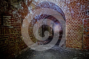 Old underground passage under german fortification castle